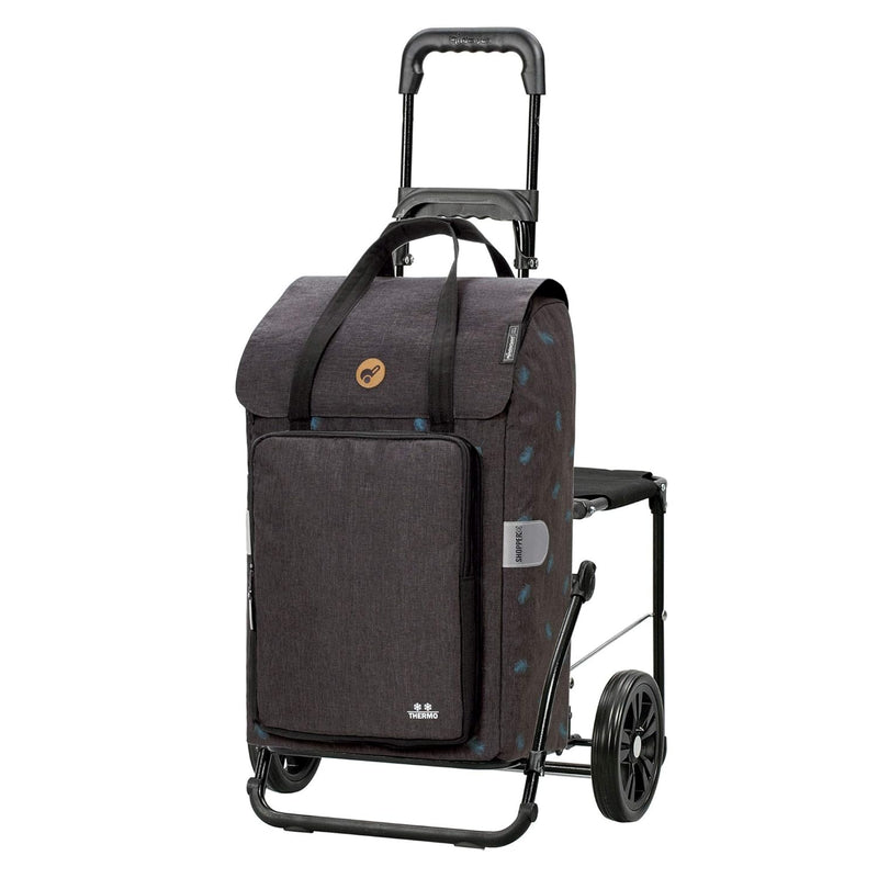 Andersen Shopper Komfort Stahl klappbar mit Rad Ø 20cm und 44 Liter Tasche Ivar mit Kühlfach anthraz