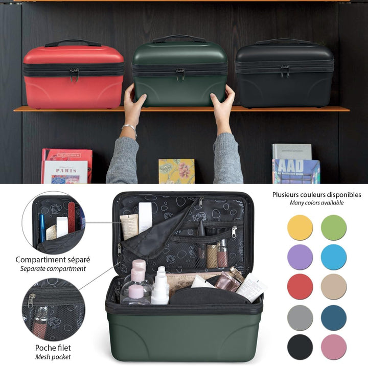Kinston Kosmetiktasche für Reisen, Kosmetiktasche, grosses Fassungsvermögen Grün (Vert Anglais) Modè