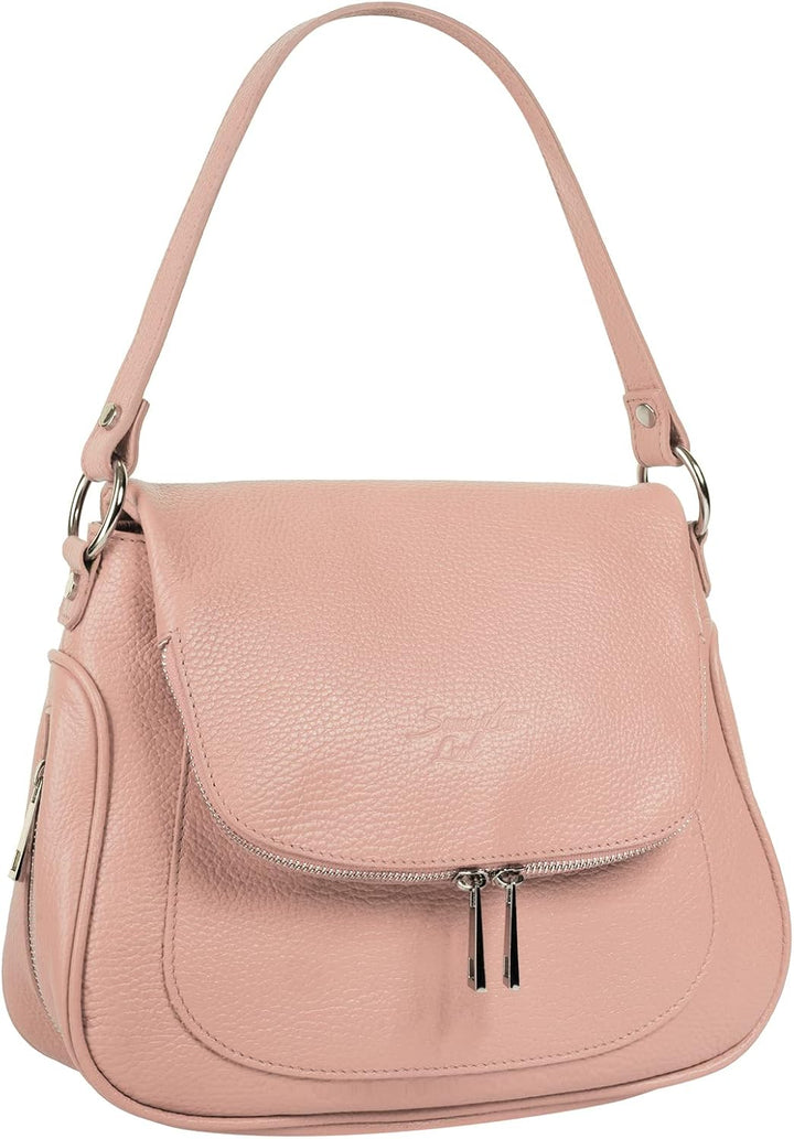 Umhängetasche Echt Leder Damen 021680 Made in Italy | Business Crossbody | elegante Handtasche mit e