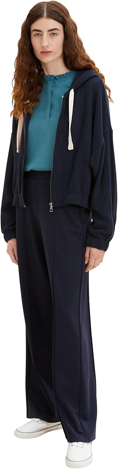 TOM TAILOR Damen Langarmshirt mit Rüschendetail L 13222 - Pastel Teal, L 13222 - Pastel Teal