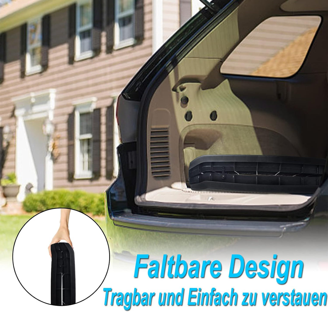 Schwarz Klappbar Hunderampe Auto Hundetreppe Anti-Rutsch Kofferraumrampe Autorampe Hunde-Rampe bis 9