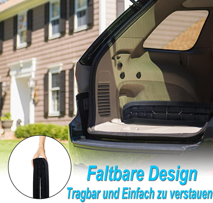Schwarz Klappbar Hunderampe Auto Hundetreppe Anti-Rutsch Kofferraumrampe Autorampe Hunde-Rampe bis 9