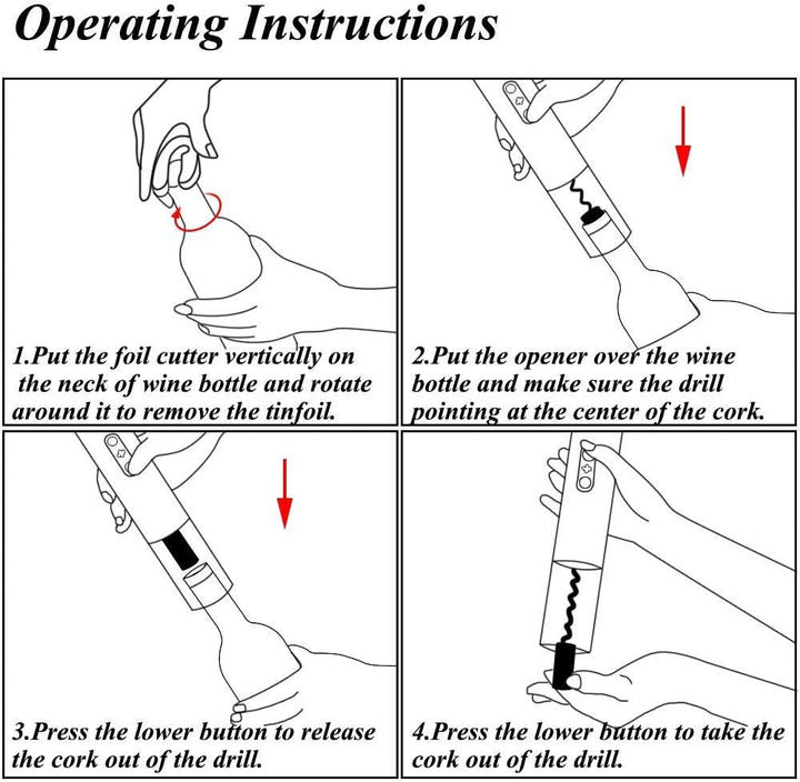 Elektrischer Korkenzieher, Bi-Komfort, Automatischer Flaschenöffner, Elektrischer Weinöffner, Automa