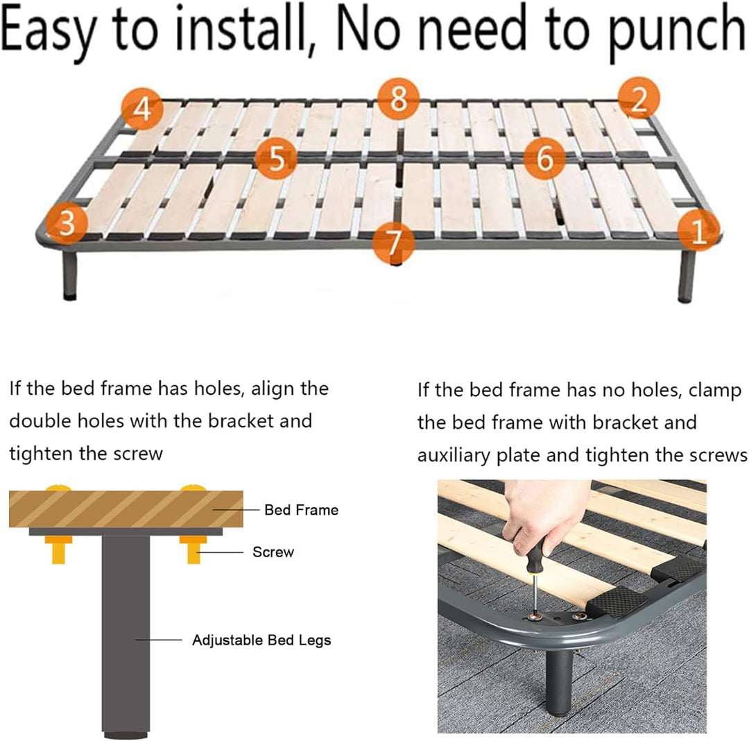 Oursouion Bettbeine, verstellbar, einziehbar Bettfüsse, strapazierfähig, Lattenstützbein, Metall-Möb