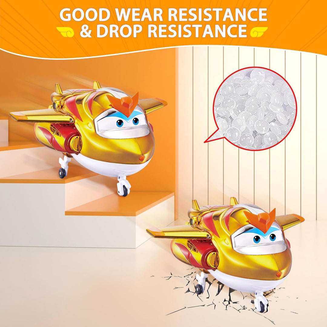 Super Wings EU770441 - Transforming Golden Boy & Pet, ca. 12 cm grosse verwandelbare Spiel-Figur mit