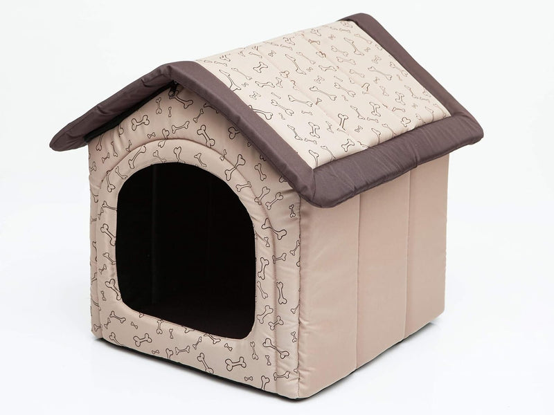 Pillowprim Hundehütte Hundehöhle Hundebett Hundehaus Katzenhöhle kleine S - 38x32 cm beige mit Knoch