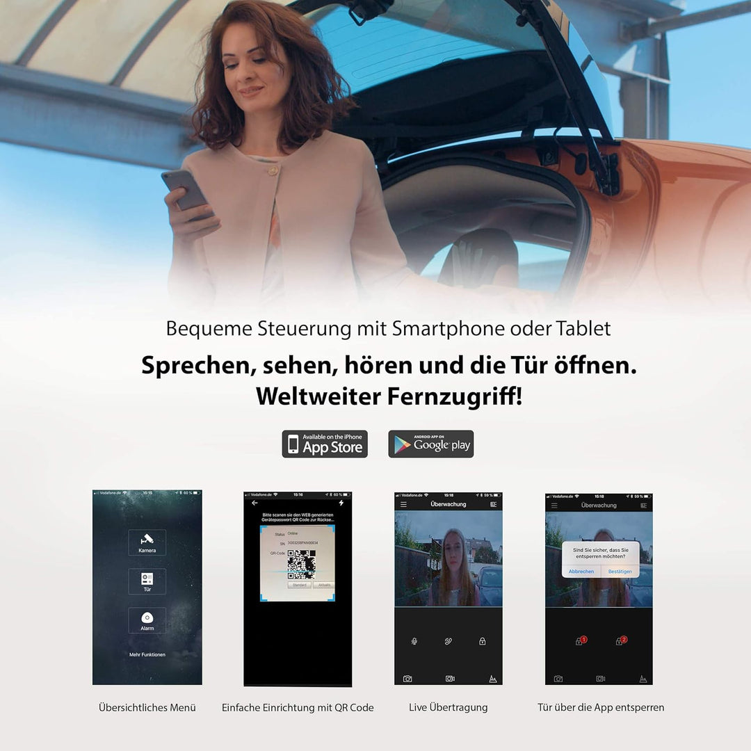 Goliath IP | Aufputz | Video Türsprechanlage | 2MP | Anthrazit Türstation | 180° Ultra Weitwinkel Ob