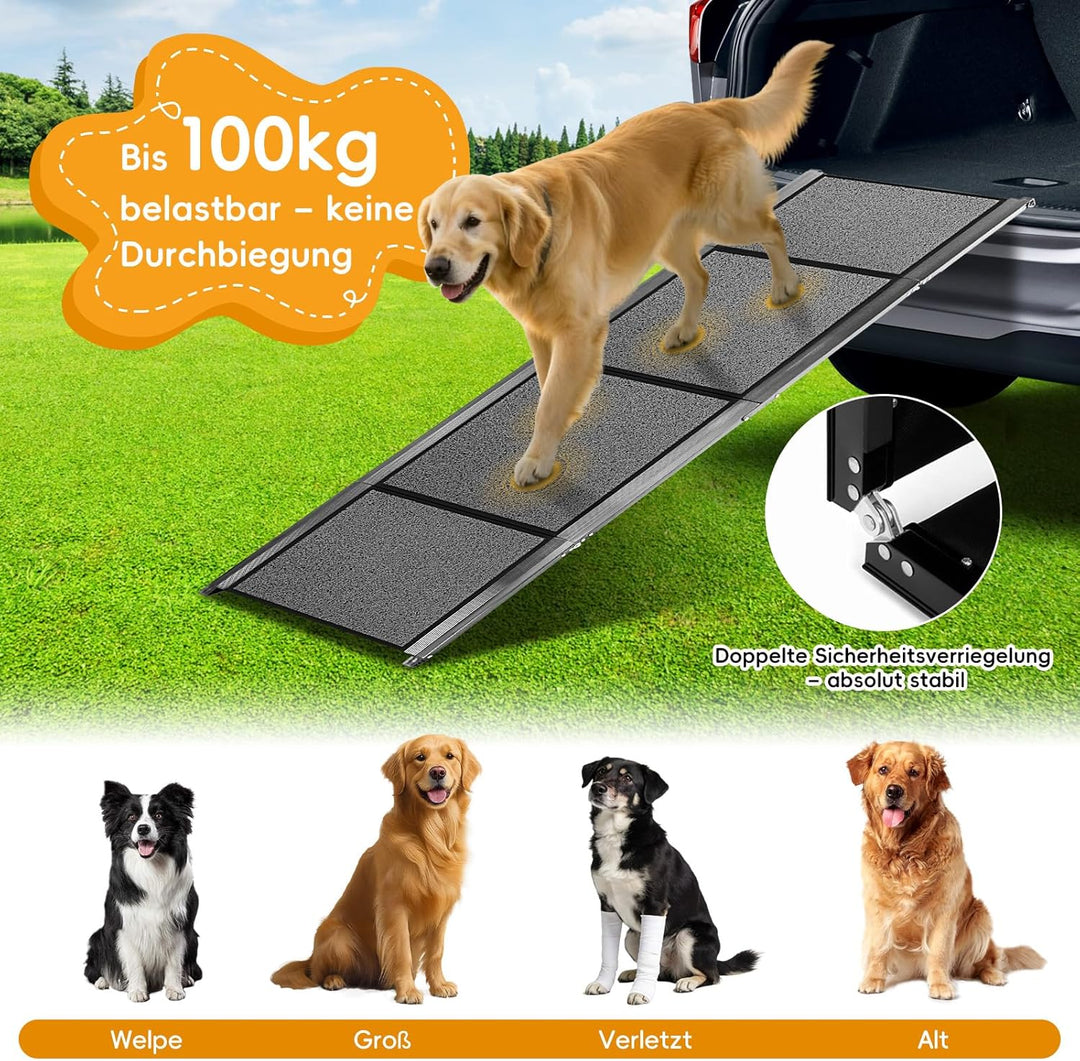Hunderampe Auto Klappbar, Hundetreppe Auto Hunde Bis 115kg Einstiegshilfe Hundetreppe, Hundetreppe A