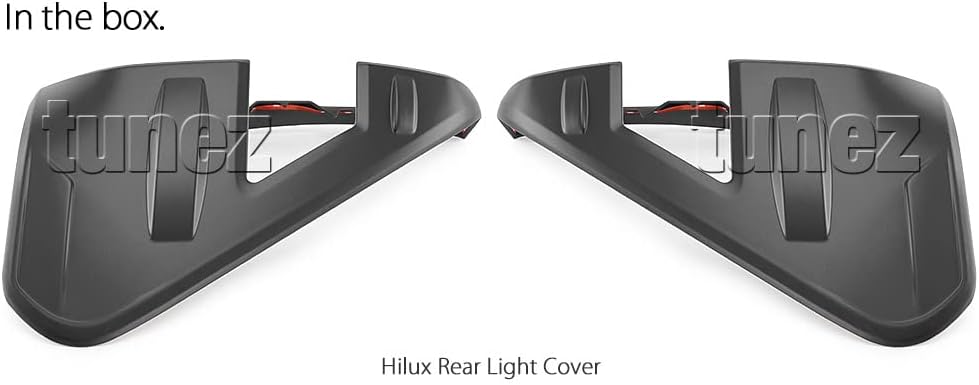 TUNEZ® Schwarze Rücklichtabdeckung, nur für Rücklicht, kompatibel mit Hilux Mk3 2020 2021 2022 SR SR