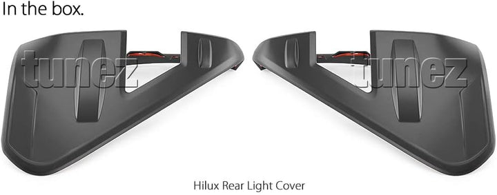 TUNEZ® Schwarze Rücklichtabdeckung, nur für Rücklicht, kompatibel mit Hilux Mk3 2020 2021 2022 SR SR