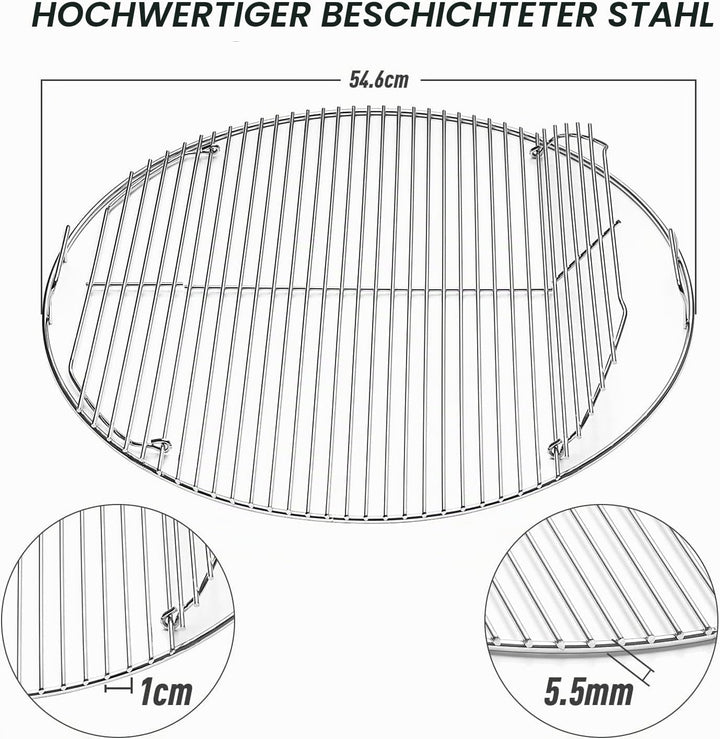 54.6cm Rund Grillrost für Weber 57CM Holzkohlegrills, Grillrost Ersatzteil für Weber One-Touch Perfo