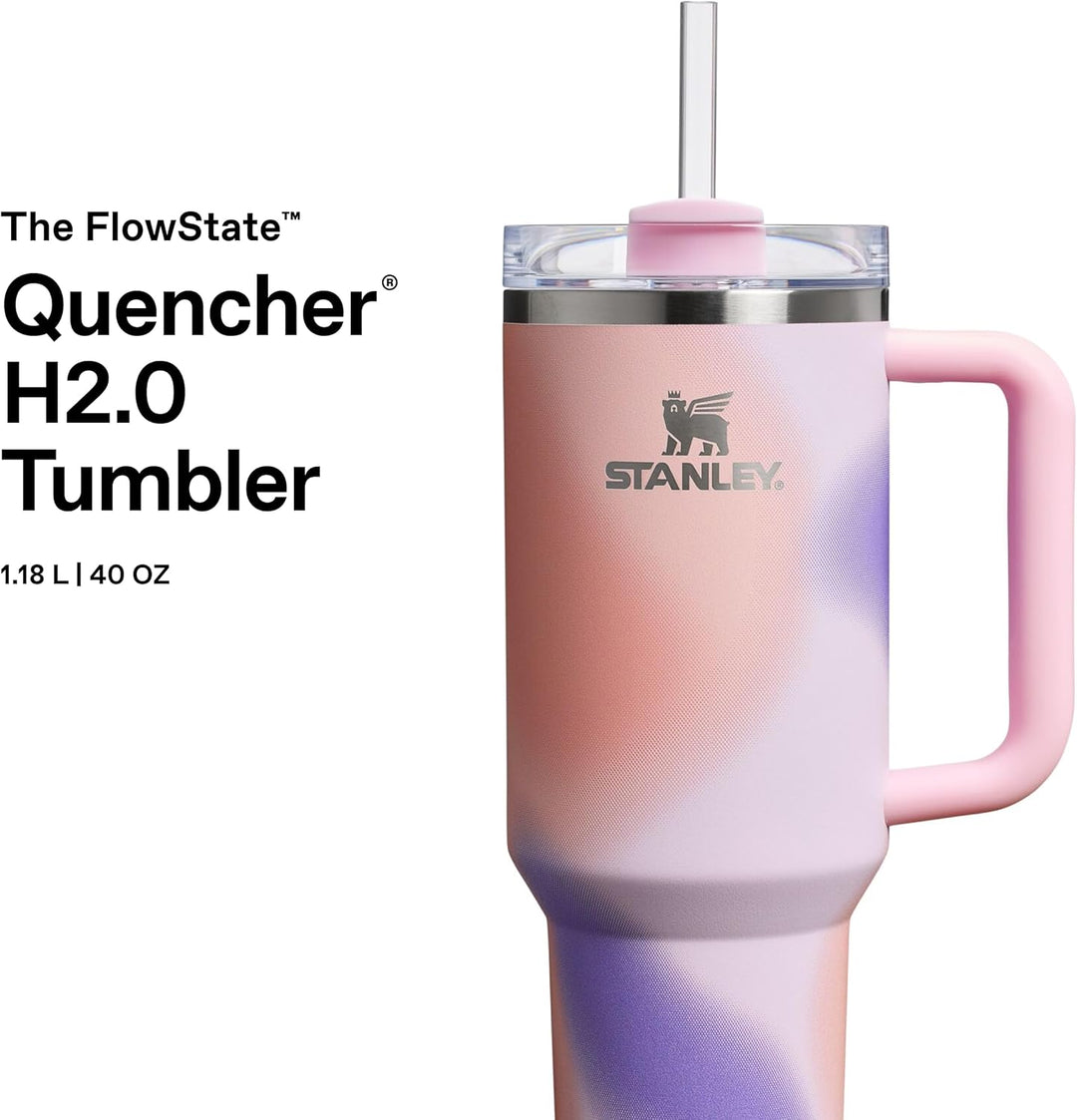 Stanley 1913 Quencher H2.0 Flowstate Trinkflasche Mit Strohhalm - Thermobecher Kühlt 11 Stunden - 48