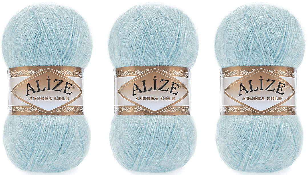 Alize Angora Goldgarn, 20 % Wolle, 80 % Acryl, 3 Skn, 300 g, 1805 Yds Faden, Häkelspitze, Handstrick
