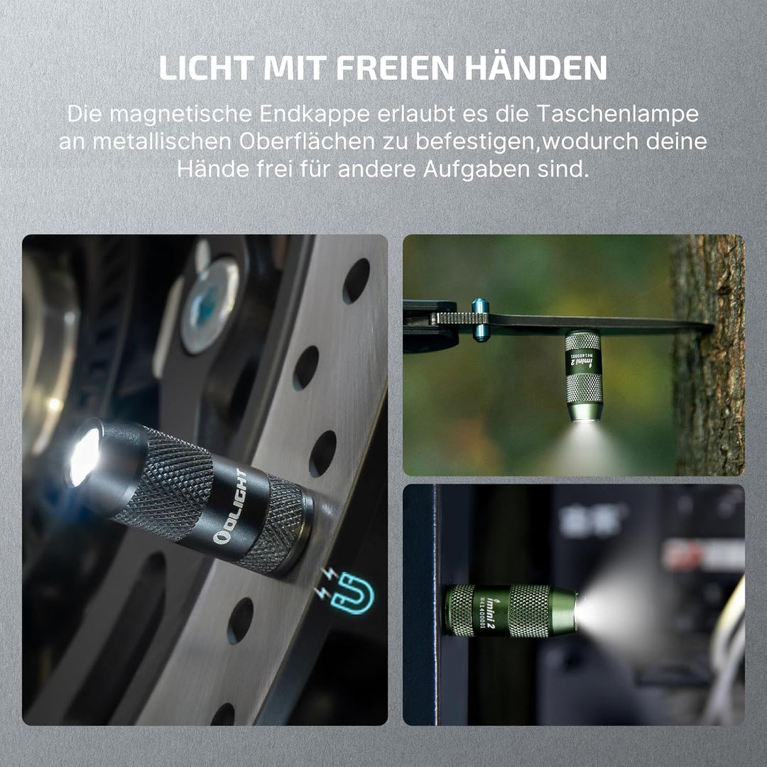 OLIGHT iMini 2 Mini LED USB-Aufladbare Taschenlampe Schlüsselhänger mit magnetischen Basis, 50LM 19,