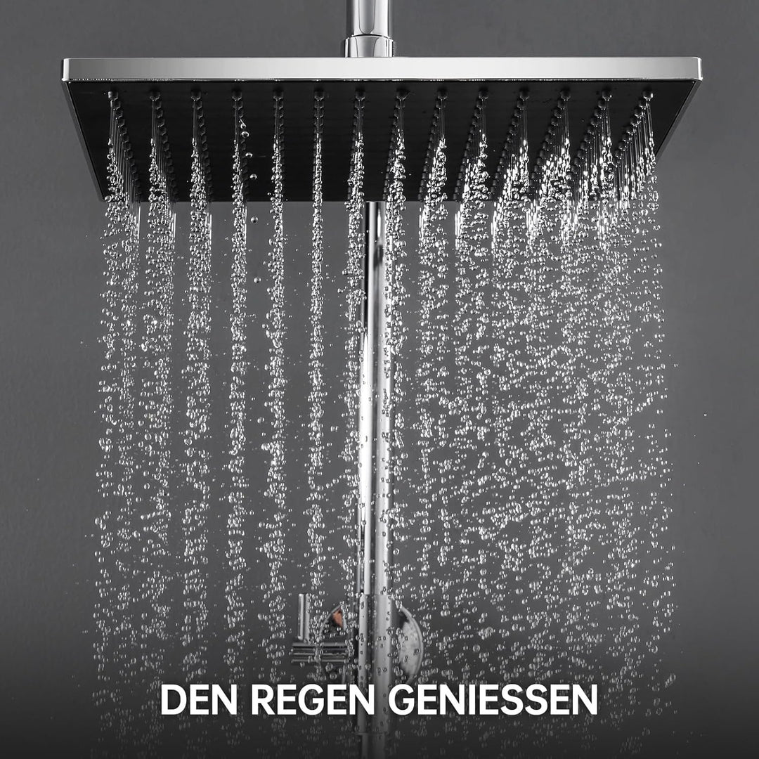 Auralum Duscharmatur Komplettset, Regendusche mit Duscharmatur, Duschsystem Duschset mit Duschkopf,