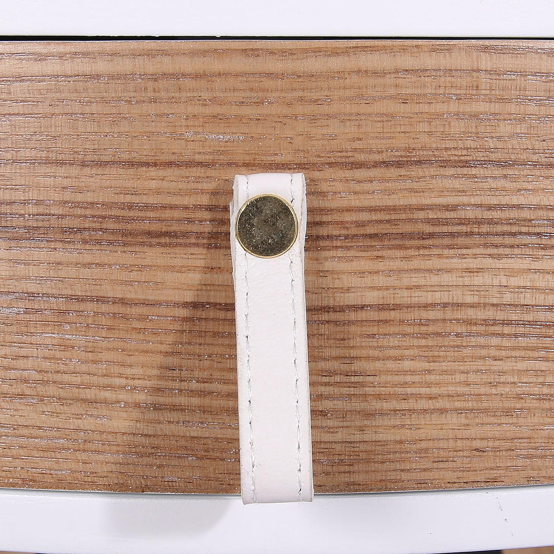 Home Deco Factory HD6201 Nora Nachttisch, Möbel, für Schlafzimmer, Holz/MDF, 35 x 35 x 46,5 cm, Weis