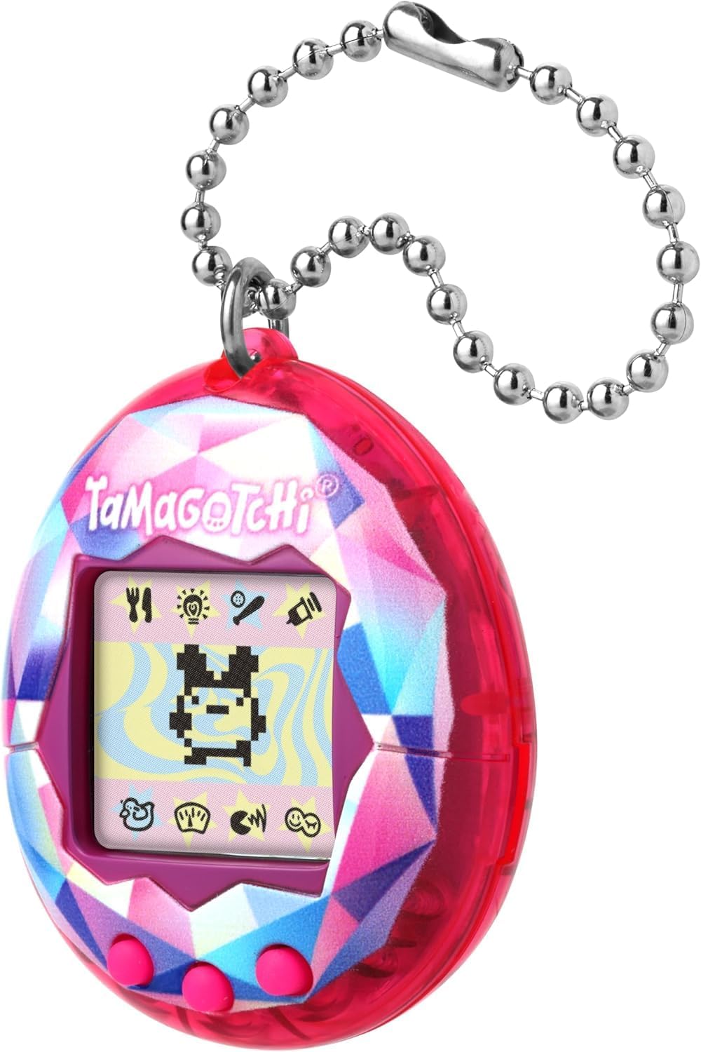 Bandai, Tamagotchi Virtuelles Haustier, Rosa, Treasure Jewel, Mehrfarbig, 42992, elektronisches Spie