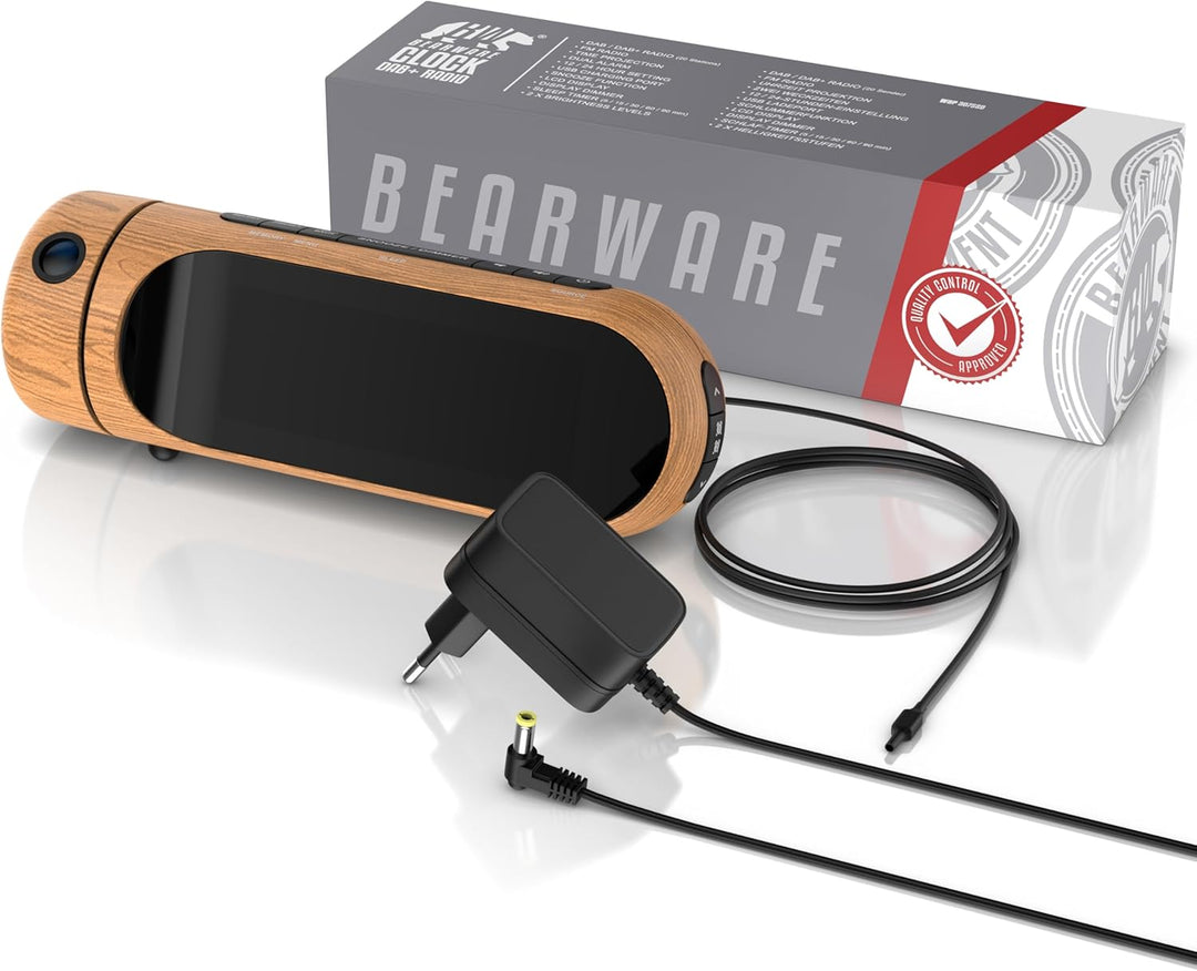 CSL - DAB Plus Radio - Radiowecker Projektionswecker digital – DAB/DAB+ / FM Radio mit je 20 Speiche