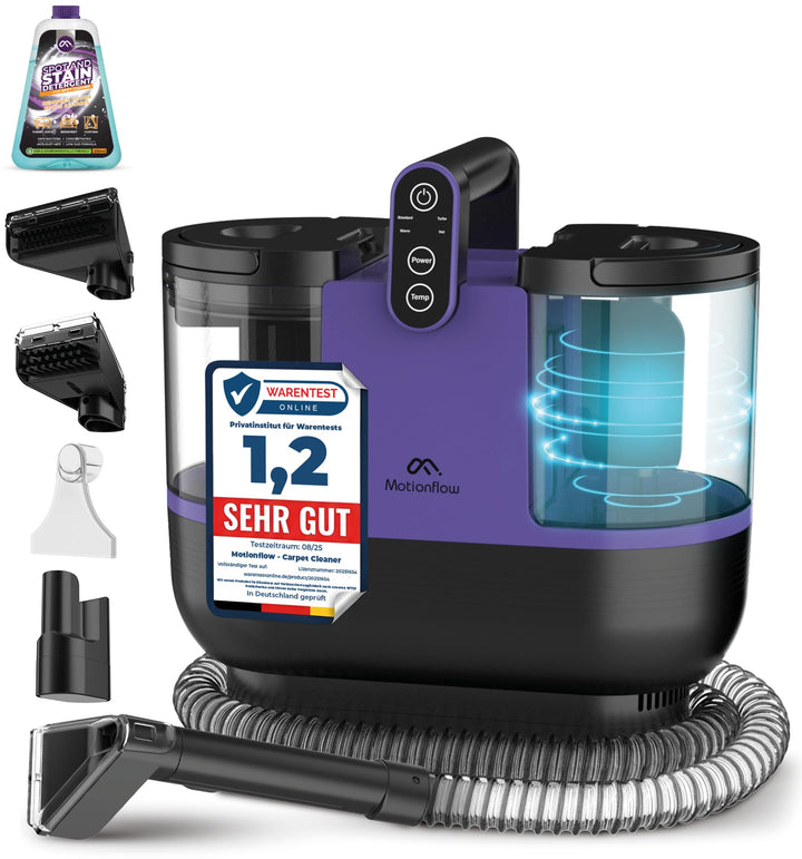 Motionflow Teppichreiniger Waschsauger mit Heizfunktion - 1200W Polsterreiniger Gerät für Teppiche,