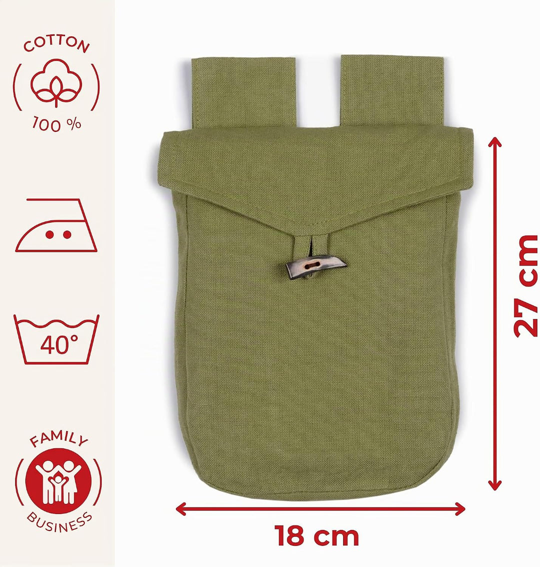 Mittelalter-Tasche Baumwolle Gürteltasche Knopf Modell: Widia Einheitsgrösse Hellgrün, Einheitsgr&amp;