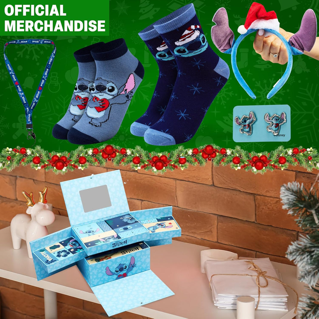 Get Trend Disney Stitch Adventskalender 2025 Kinder Weihnachtskalender mit 24 Türchen &amp; Vielen Gesch