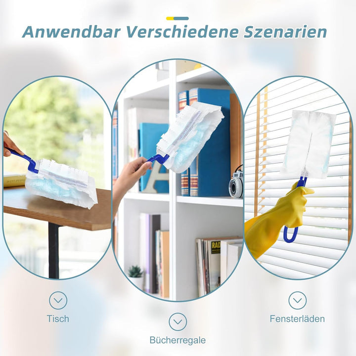 50 Stück Staubmagnet Nachfüllpack für Swiffer Staubmagnet, Einweg Staubwedel Starterset Aufsaugen St