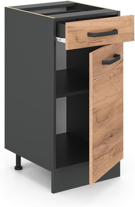 Vicco Küchenunterschrank R-Line, Goldkraft Eiche/Anthrazit, 40 cm ohne Arbeitsplatte Goldkraft Eiche