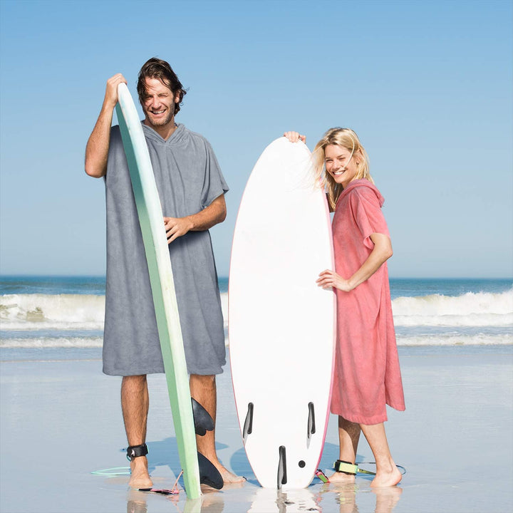 Kato Tirrinia Mikrofaser Frottee Surf Poncho Handtuch Badeponcho Bademäntel Sauna Damen Herren, Gros