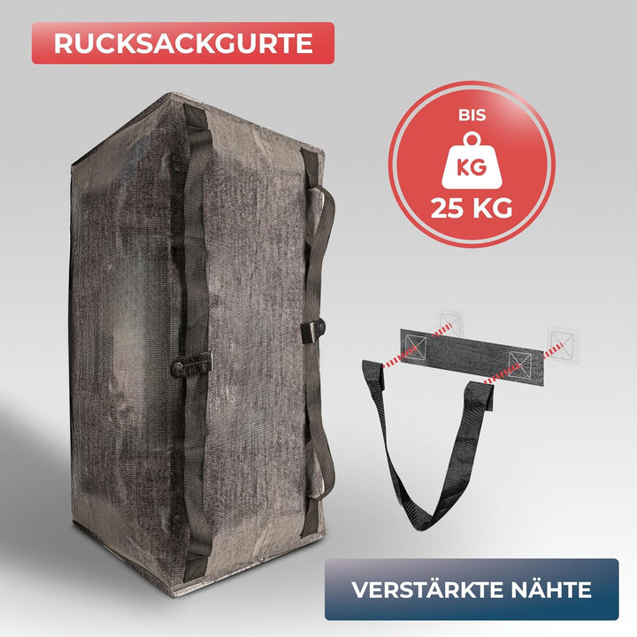 WRAPPYBAG 10er-Set Grosse Kunststoff-Aufbewahrungstaschen – Jumbo XXL Umzugstaschen – Wasserdicht, S