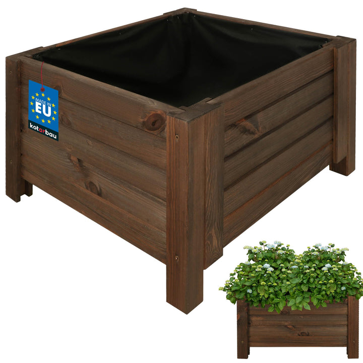 KOTARBAU® Blumenkasten - 50 x 50 x 30 cm - Pflanzkasten mit Vlies - Pflanzkübel gross aussen - Balko