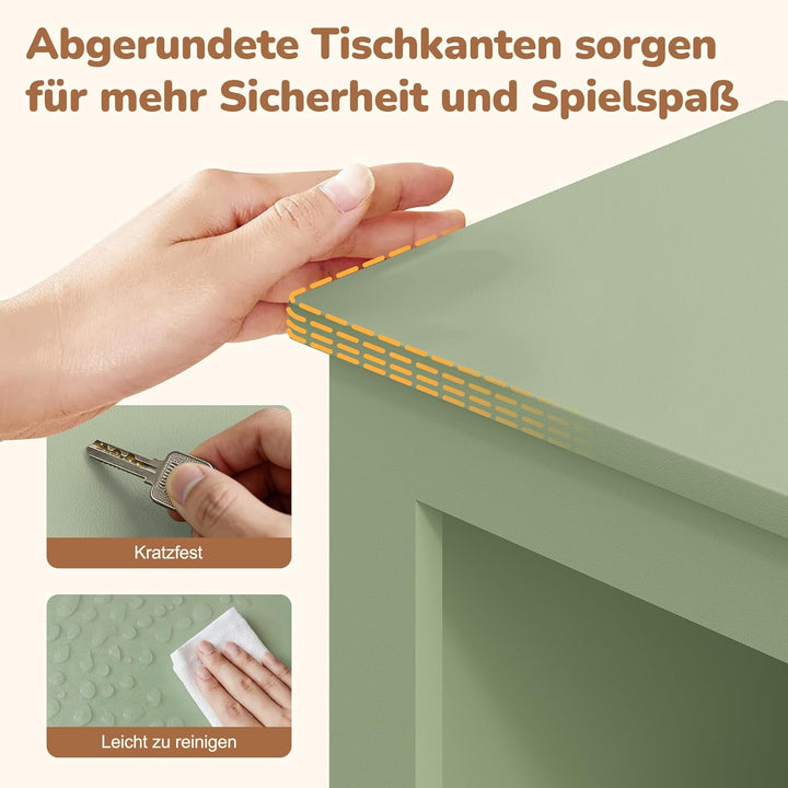 YOUDENOVA Kinderregal mit 3 Boxen &amp; Rollen, 102,2x33x61,5 cm Premium Spielzeugaufbewahrung und Büche