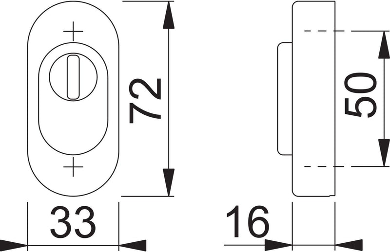 HOPPE 2159082 SH-Zylinderrosette aussen oval, mit Kernziehschutz, Edelstahl matt, matt