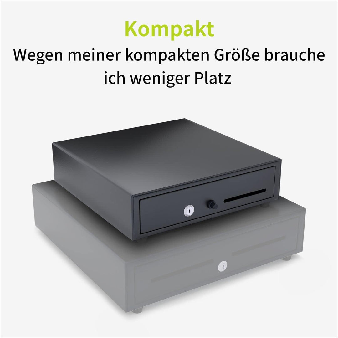 ACROPAQ Kassenschublade - Öffnung manuell mit Druckknopf, Kassenlade 33 x 33 cm, Unterbau geeignet -