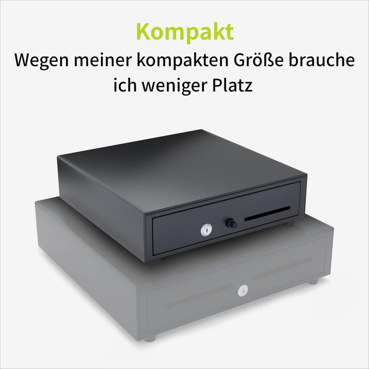 ACROPAQ Kassenschublade - Öffnung manuell mit Druckknopf, Kassenlade 33 x 33 cm, Unterbau geeignet -
