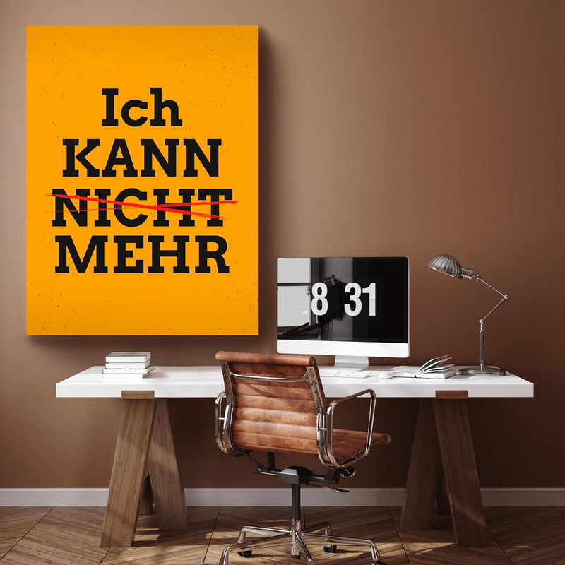 wandmotiv24 Leinwand-Bilder Motivation, Grösse 40x30cm, Hochformat, ich kann mehr, Spruch auf Leinwa