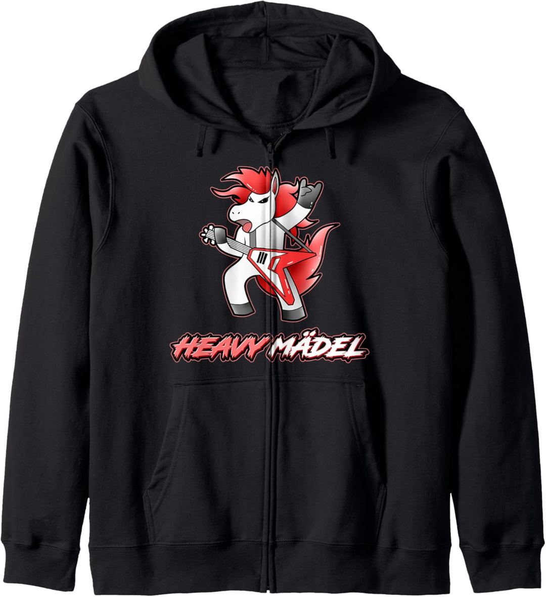 Heavy Metal Unicorn Festival Rocker Metalfan Biker Einhorn Kapuzenjacke