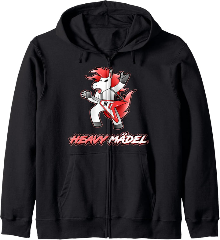 Heavy Metal Unicorn Festival Rocker Metalfan Biker Einhorn Kapuzenjacke