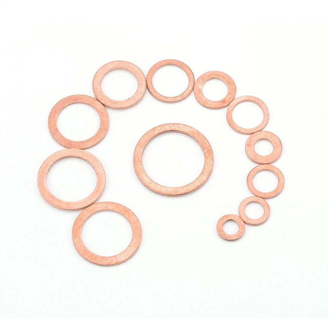 Copper Metric Sealing Washers, Sealing Gasket Flat Ring, Crush Bolt Washer Kit, Oil Drain Plug Crush