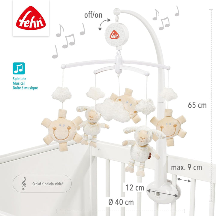 Fehn Musik Mobile Schaf - Baby Einschlafhilfe Musikspielzeug - Babymobile Spieluhr Melodie "Schlaf K
