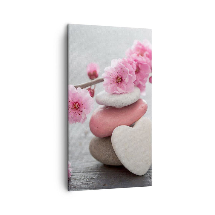 Bilder auf Leinwand Yoga weiblich Blume Gesundheit Leinwandbild mit Rahmen 45x80cm Wandbilder Dekora