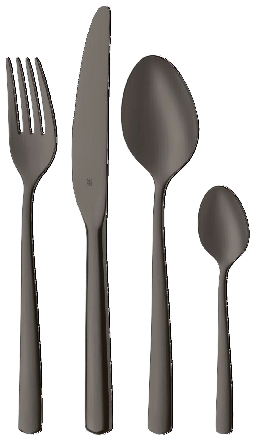 WMF Boston Black Besteckset, 24-teilig, 6 Speisen, Cromargan-Edelstahl mit polierter Oberfläche, spü