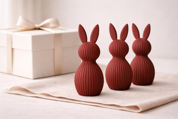 ALBA Hasen Deko 3er Set 12 cm – 3D Druck Deko Figuren im Skandinavischen Stil – Moderne Osterdeko Mi
