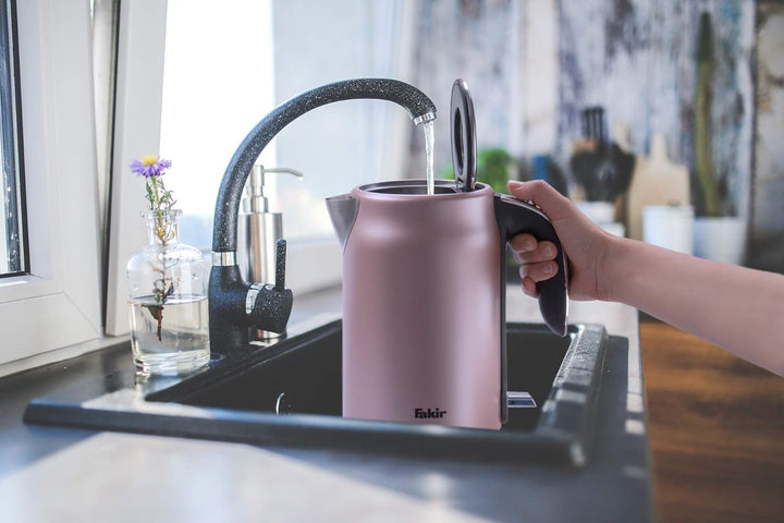 Fakir Adell - Wasserkocher im modernen Design aus Edelstahl 1,7 Liter mit Kontrollanzeige | 2200Watt