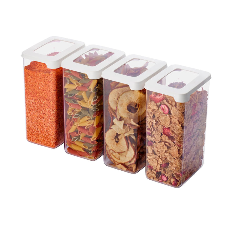 SmartStore Vorratsdosen 1.6L Set mit 4 Stück - Plastik Aufbewahrungsbox mit Deckel, BPA-frei, Spülma