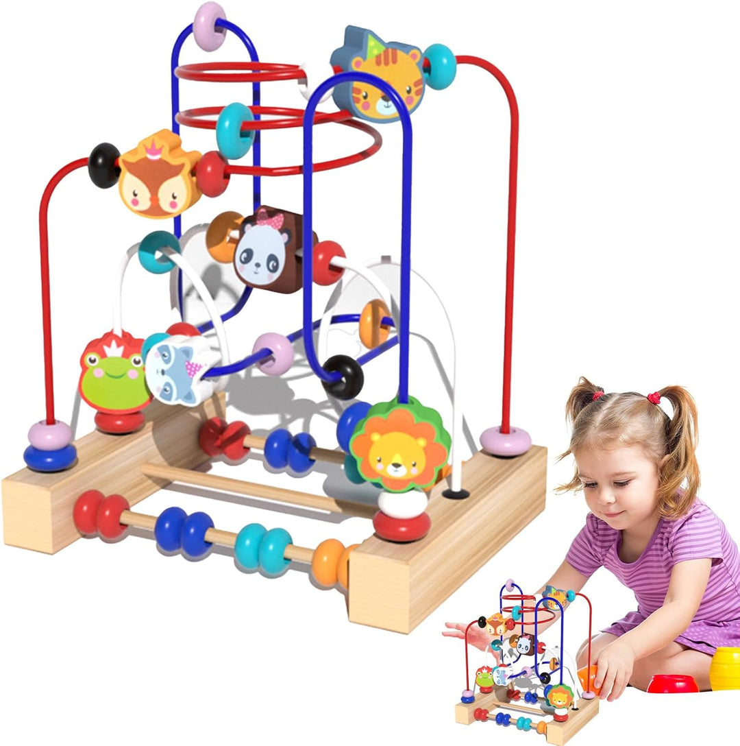 Hölzerne Perle Labyrinth Spielzeug Für Kleinkinder, Perle Spielzeug Bunte Achterbahn Vorschule Lerns