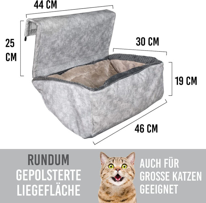 KaraLuna Heizungsliege | Auch für grosse Katzen geeignet I Katzenbett Heizung Hängehöhle Katze Heizu