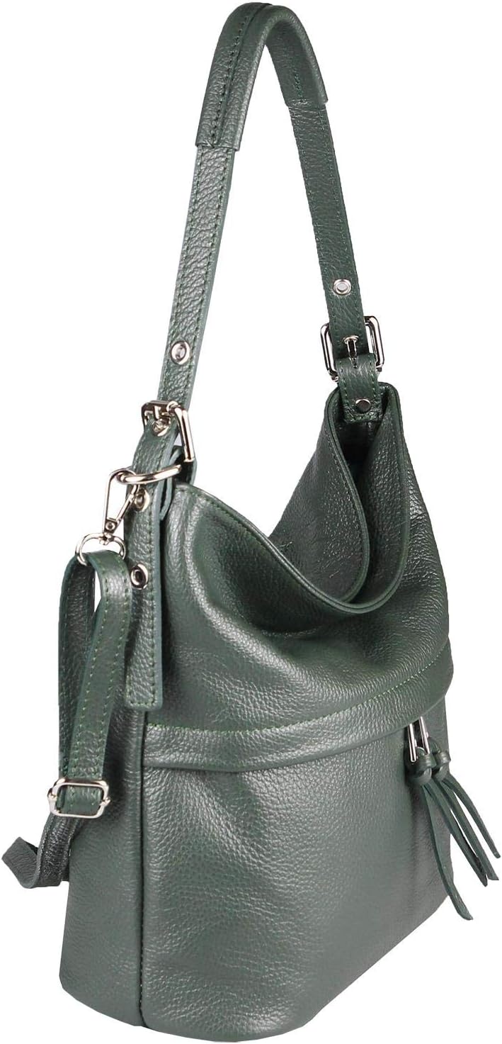 OBC Damen Leder Tasche Cross Body Schultertasche City Bag Crossover Umhängetasche Henkeltasche Clutc