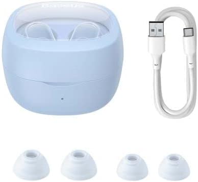 Baseus Earphone Bluetooth Bowie WM02 TWS, BT 5.3, Rapid Charge Technology, 60ms Latency Blue (NGTW18