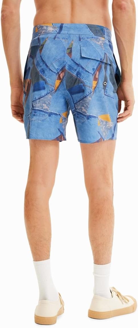 Desigual Herren Man Woven Board Shorts XXL Blau, XXL Blau