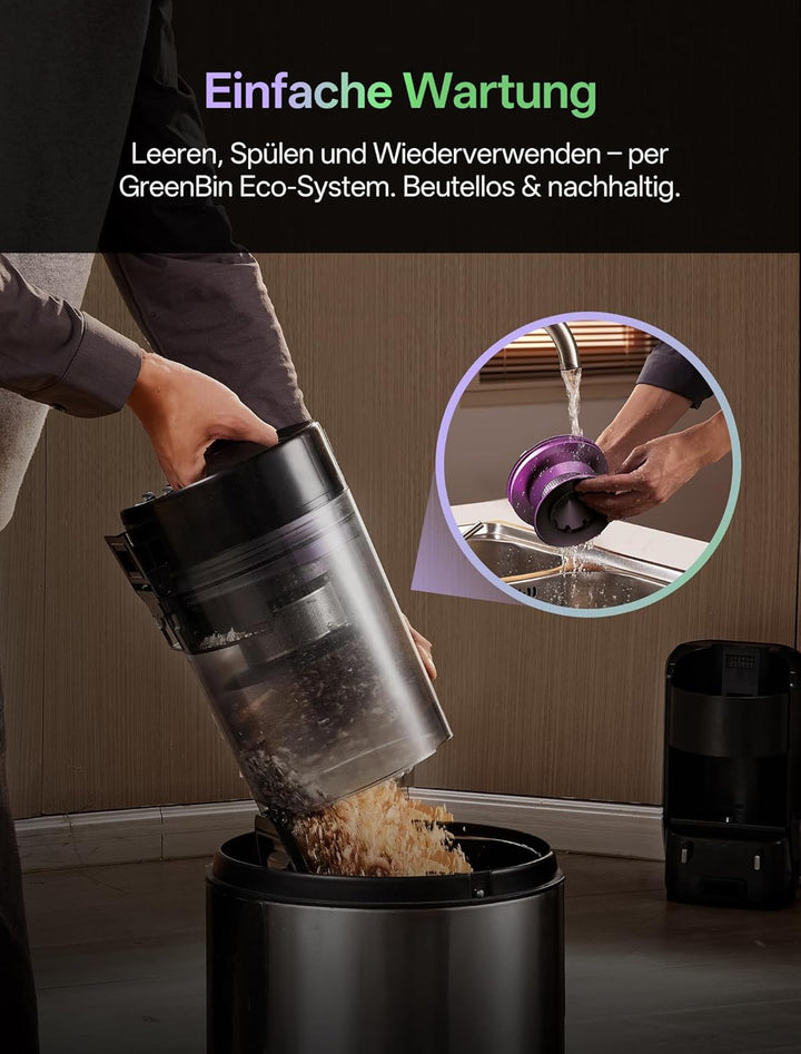 Vexilar Saugroboter mit Wischfunktion, beutelloser Multi-Zyklon Saugroboter mit Absaugstation, 10.00